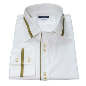 Designer Shirt for Men, Made in Italy, Size 17,5/44, White, Slim Fit